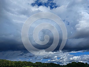 sky before thunderstorm - dark gray clouds over Slovenia