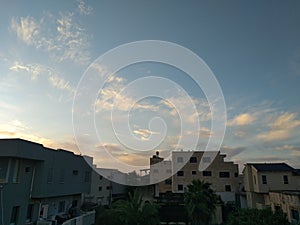 sunsit time nice view of clouded