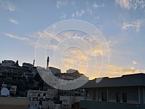 sunsit time nice view of clouded