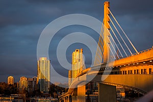 Sky train bridge between Vancouver and Richmond BC Canada