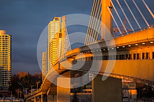 Sky train bridge between Vancouver and Richmond BC Canada