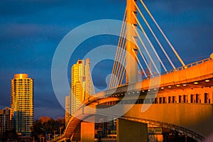 Sky train bridge between Vancouver and Richmond BC Canada