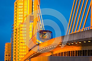 Sky train bridge between Vancouver and Richmond BC Canada