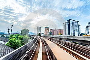 Sky train through the city center