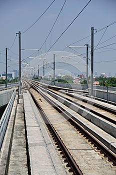 Sky train railway and blue sky