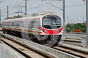 Sky train railway and blue sky