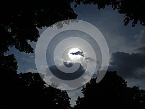 Sky with sun and clouds