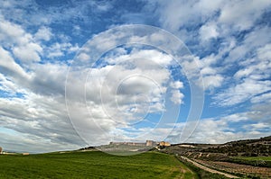 Sky on UrueÃÂ±a castle photo