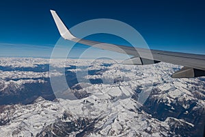 Sky view from aircraft window