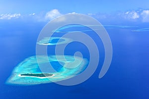 Sky View of Baa Atoll Island, Maldives photo