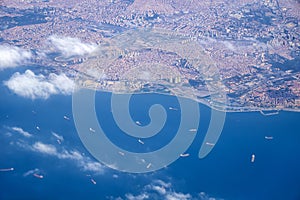 The sky view of Istanbul and Marmara sea. Turkey photo