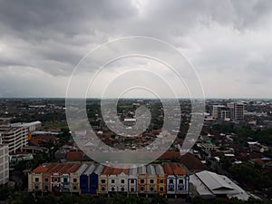 Sky view surakarta city from 16th floor photo