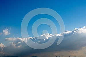 Sky with white and blue clouds