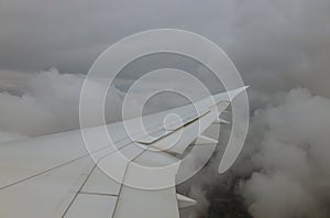 Sky with white cloudy that from airplane clouds plane wing