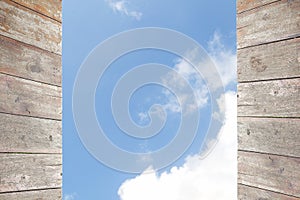 Sky and wood floor, background