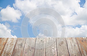 Sky and wood floor, background