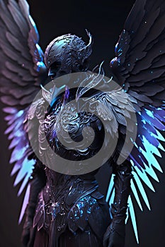 Sky wrath mage with silver armor digital art photo