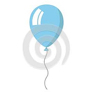 Skyblue balloon on white background photo