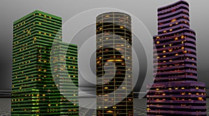 Skycraper in the night.