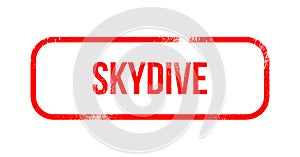 skydive - red grunge rubber, stamp