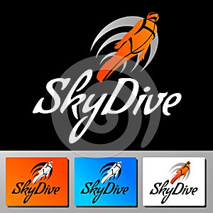 Skydive wings vector logo.