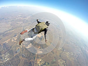 Skydiver in action