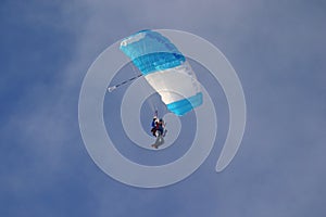 Skydiver with canopy