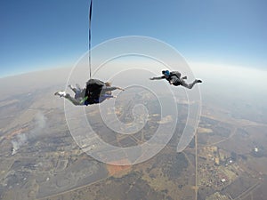 Skydiver films tandem skydive photo