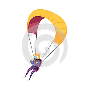 Skydiver Flat Illustration