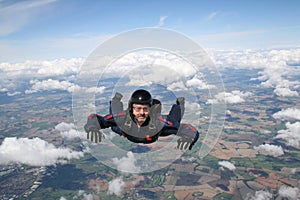 Skydiver in freefall