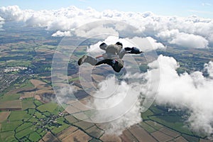 Skydiver in freefall