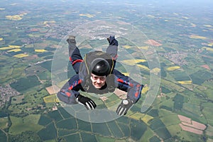 Skydiver in freefall