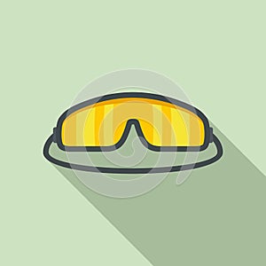 Skydiver glasses icon, flat style