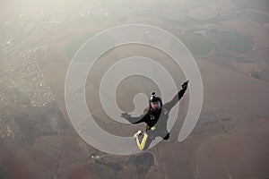 Skydiver jumps from a plane