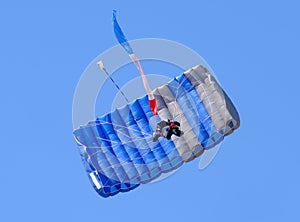 Skydiver seen from below