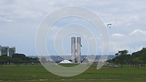 Skydivers jumping above Brasilia, DF, Brazil