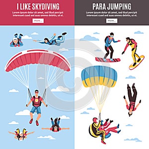 Skydiving Banners Set