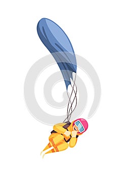 Skydiving Flat Illustration