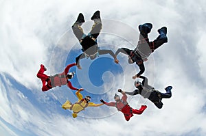 Skydiving formation photo