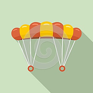 Skydiving parachute icon, flat style