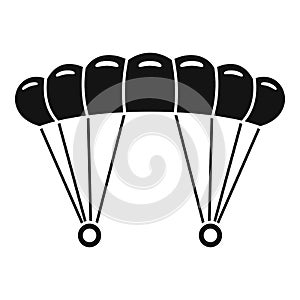 Skydiving parachute icon, simple style