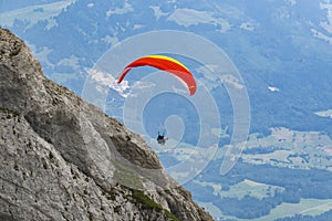 Skydiving - parachute sport in the Alps