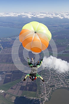 Skydiving photo. Tandem