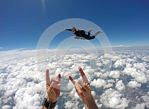 Skydiving tandem cloud day