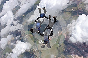 Skydiving team 4 way formation