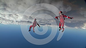 Skydiving video. The concept of active recreation.