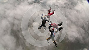 Skydiving video. The concept of active recreation.