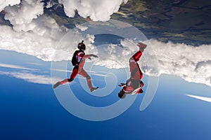 Skydiving video. The concept of active recreation