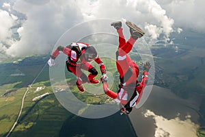 Skydiving video. The concept of active recreation