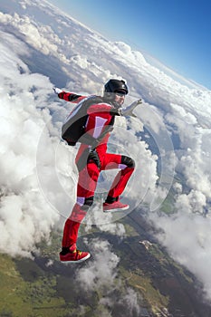 Skydiving video. The concept of active recreation